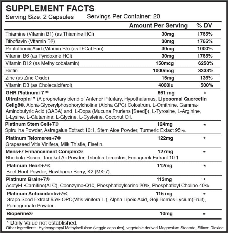 GHR Platinum+7 Liposomal for Men – Buy 3 Get 1 Free