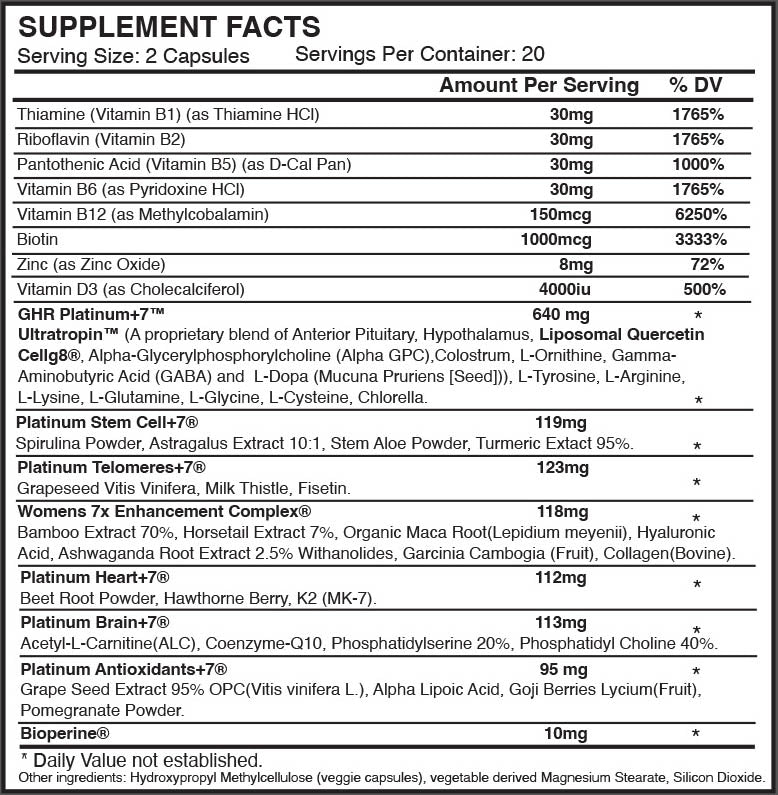 GHR Platinum+7 Liposomal for Women