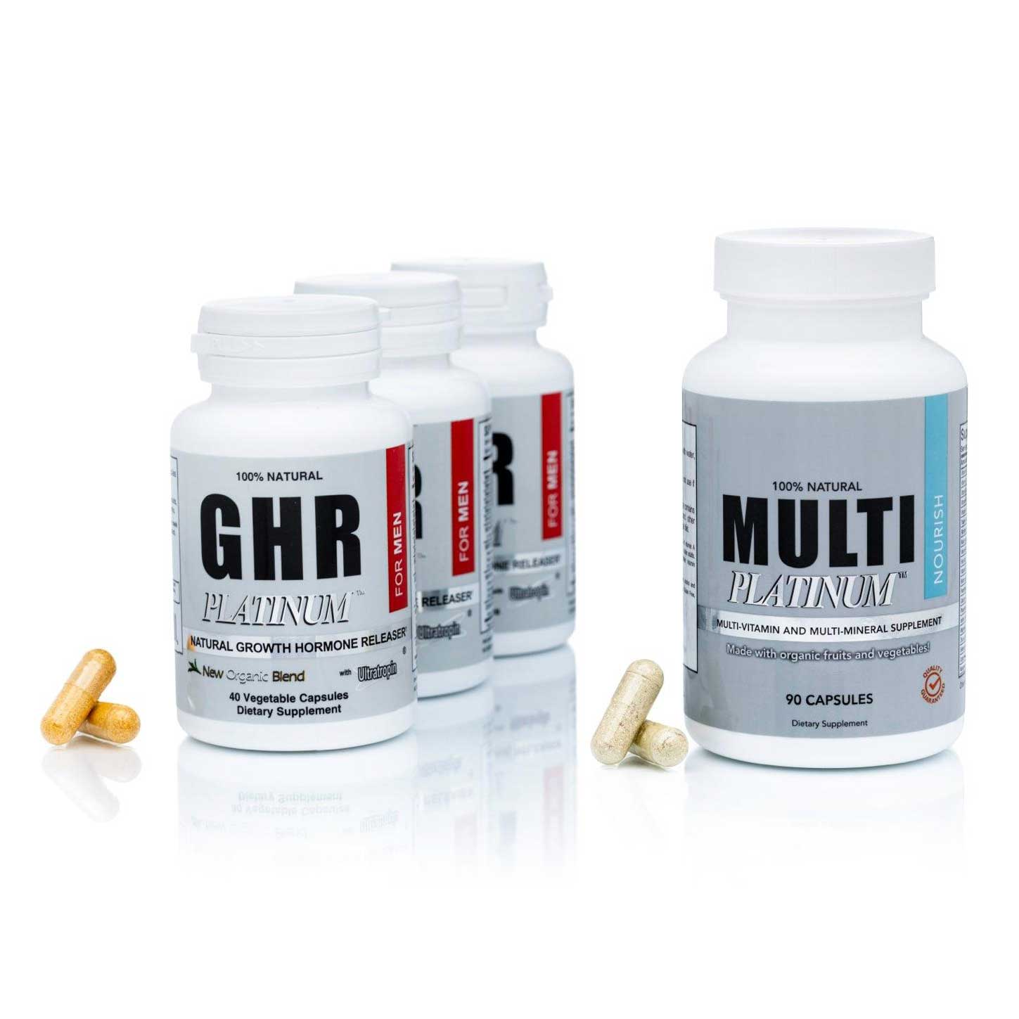 GHR Platinum for Men 90 day supply with free  multi