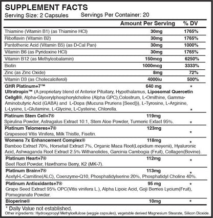 Liposomal GHR Platinum+7 & NAD+7:  Women's 12-Month Supply