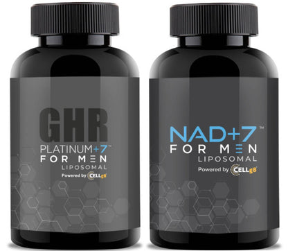 Liposomal GHR Platinum+7 & NAD+7:  Men's 12-Month Supply