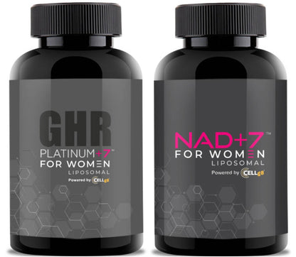 Liposomal GHR Platinum+7 & NAD+7:  Women's 12-Month Supply